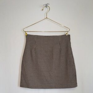 H&M Houndstooth Mini Skirt - Brown & Black